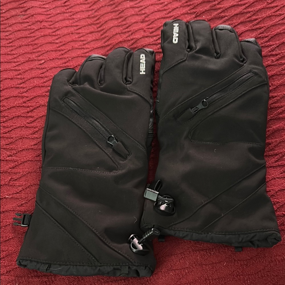 HEAD Black Insulated Gloves with Zip Pockets